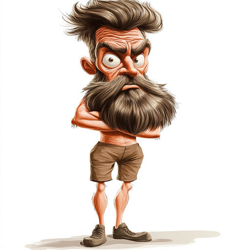Humorous caricature of a John Brown illustration with human characteristics surprised