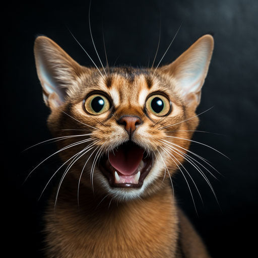 Abyssinian cat meowing