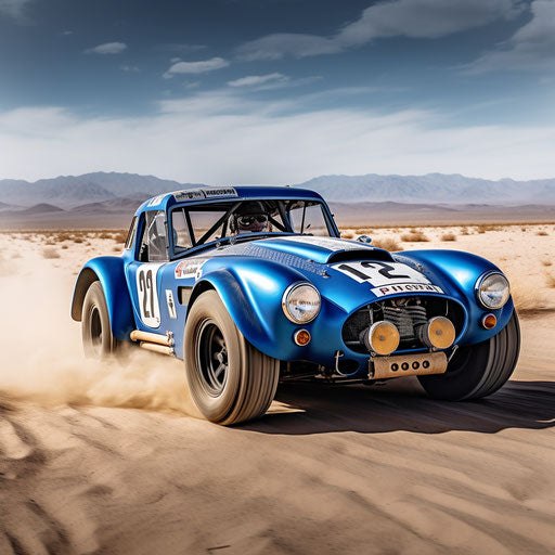 Rally AC Shelby Cobra car with off-road modifications