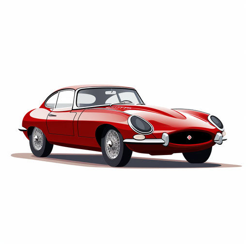 Red car clipart in Minimalist style on white background