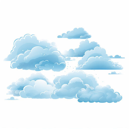 Clouds in Minimalist style, on white background
