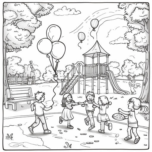 Balloon fight in a playground