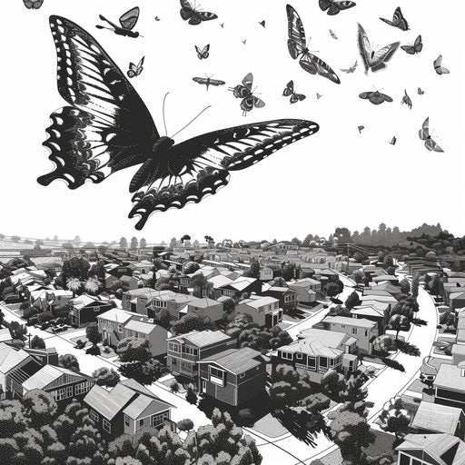 Neighborhood clipart with detailed wings