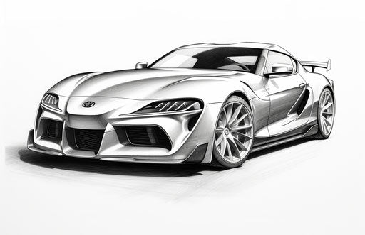 Toyota Supra coloring pages, street style realism