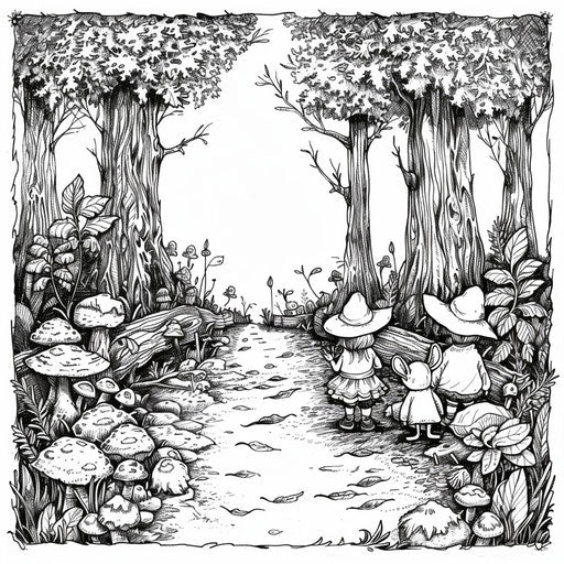 Magical exploration on forest trail