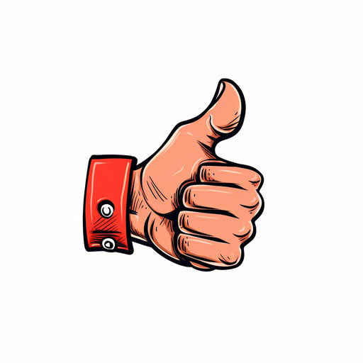 Minimalist style thumbs down clipart, on white background