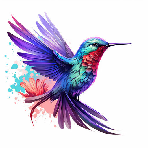 Hummingbird clipart in the style of Chiaroscuro Art