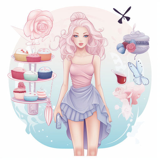 Wednesday clipart in the style of Pastel Colors Art, on white background