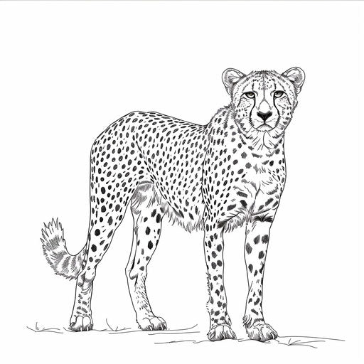Alert carnivore, easy coloring page