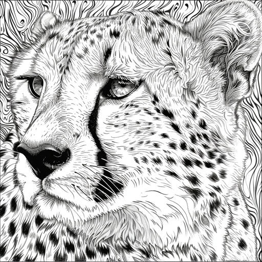 Detailed patterns and textures of a cheetah's fur