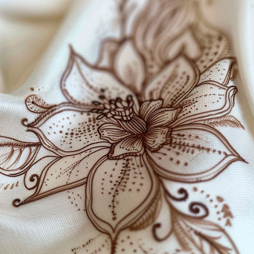 Delicate henna-inspired narcissus flower tattoo design