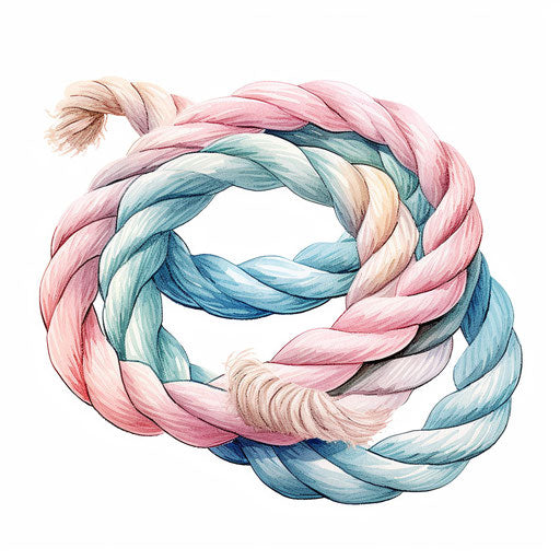 Illustration of rope in Pastel Colors Art style, on white background