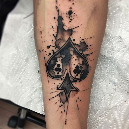Watercolor queen of spades tattoo