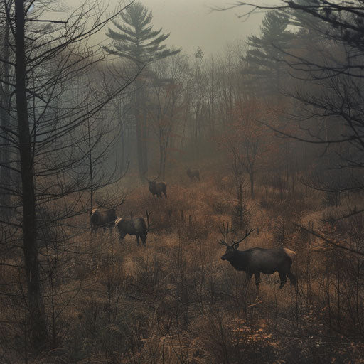 Wildlife in the Catskill Mountains, in the style of Corey Arnold