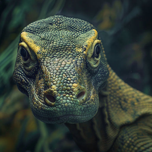 Komodo dragon exploring its environment, curious and detailed