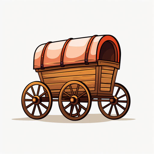 Minimalist style wagon clipart, on white background