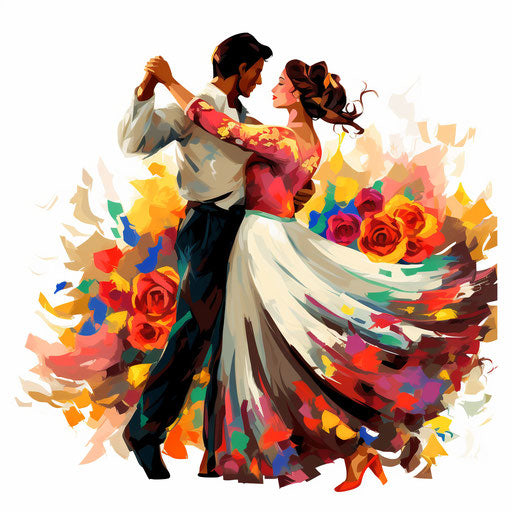 Mexican clipart in the style of Impressionistic Art, on white background