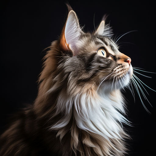 Norwegian forest cat sideview