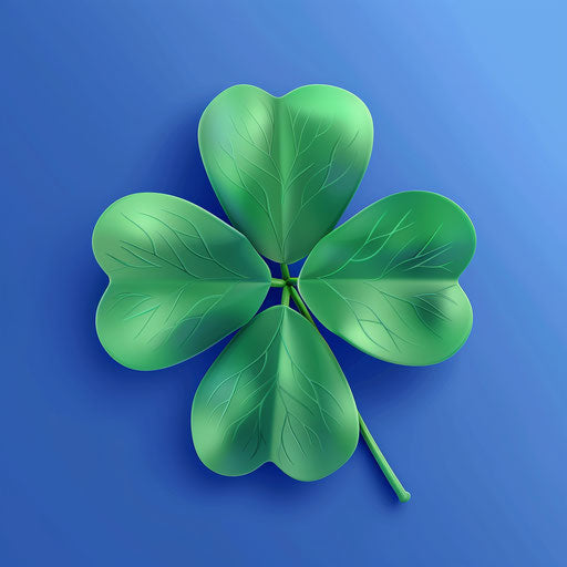 Realistic good luck symbol on royal blue background