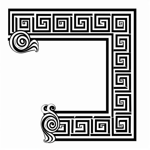 Elegant tattoo of a Greek border on white background