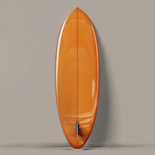 Surfboard clipart in photo realistic style with a flat random background, glossy finish and sharp outlines