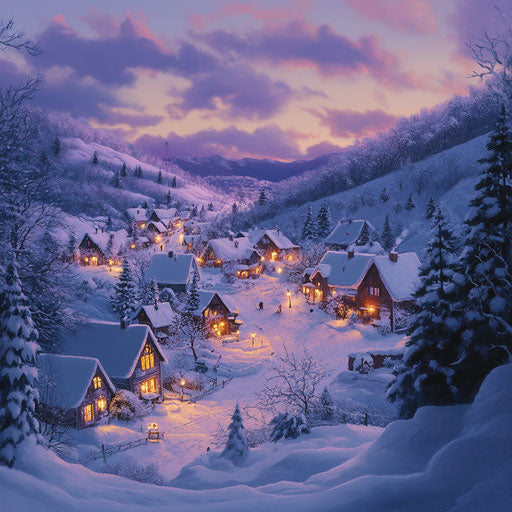 A charming village under fresh snow
