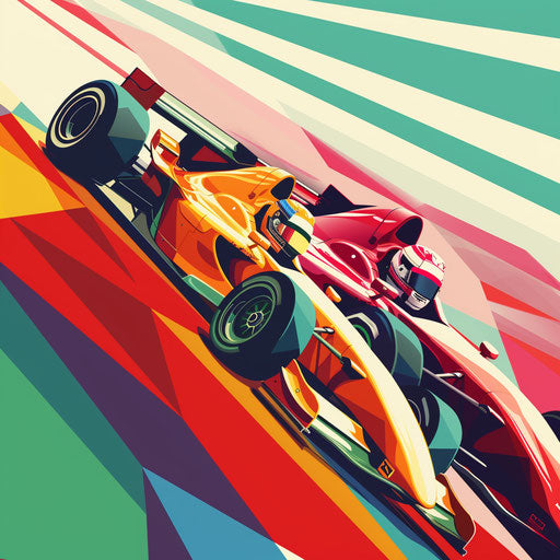 Race illustration with flat random background, high contrast