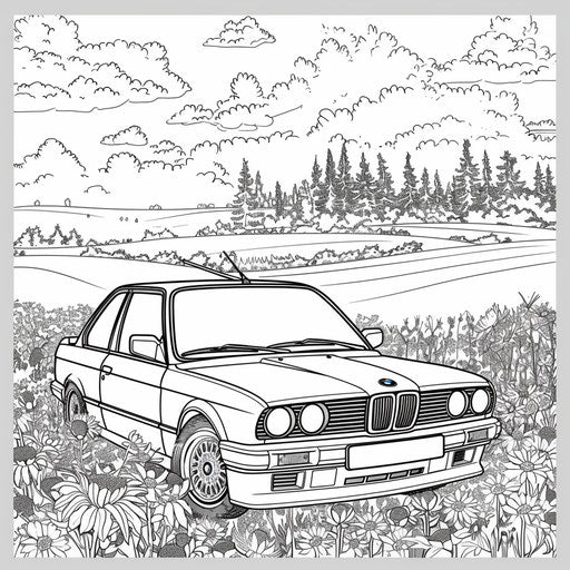 BMW car playfully interacting with countryside elements