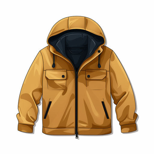 Minimalist style clipart of a jacket on white background