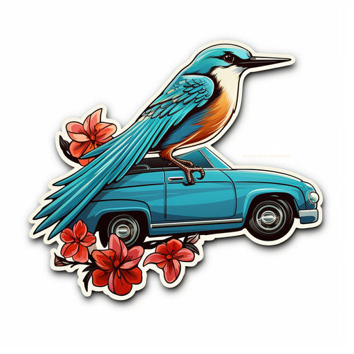 Bird car tattoo magnet 4 x 6 0, velvia style