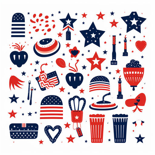 4th of July images clipart in Minimalist style