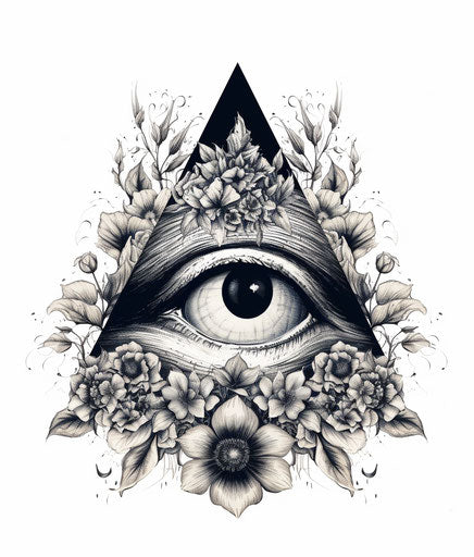 All Seeing Triangle Tattoo Vector Pattern Illustration