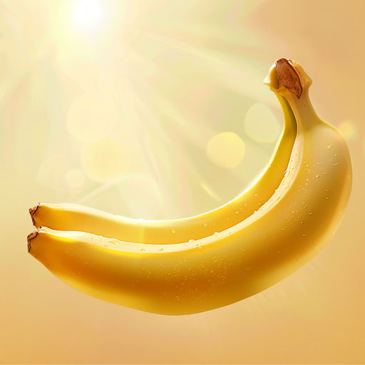 Banana clipart with flat random background and soft light