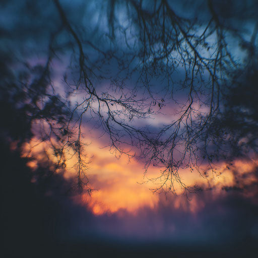 Mysterious Forest Under Twilight Sky
