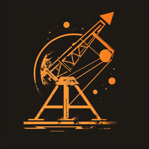 Logo with stylized catapult in motion