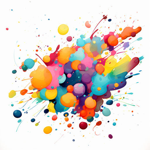 Confetti clipart in the style of Oil painting, on a white background