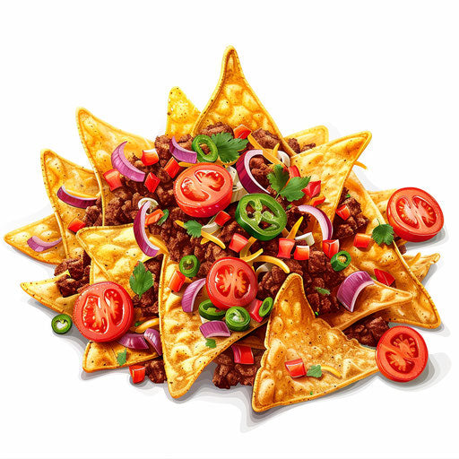 Photo realistic nachos clipart on white background