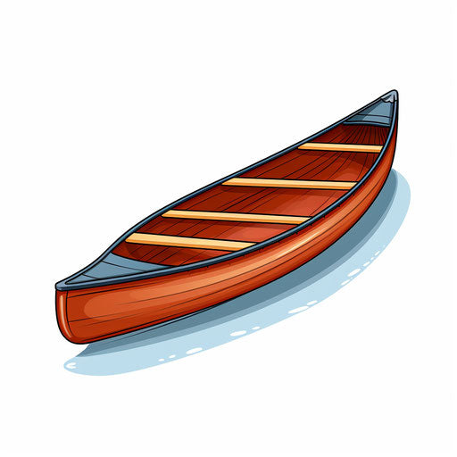 Minimalist style canoe illustration on white background