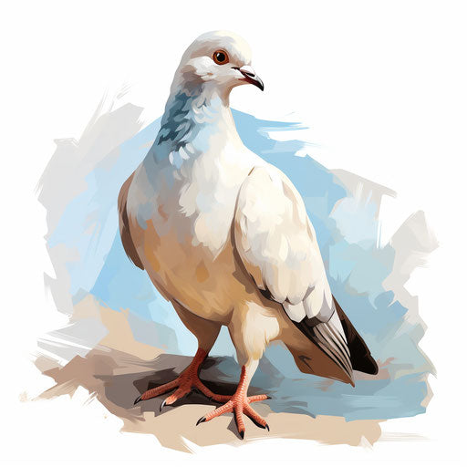 Dove clipart in the style of Oil painting, on a white background