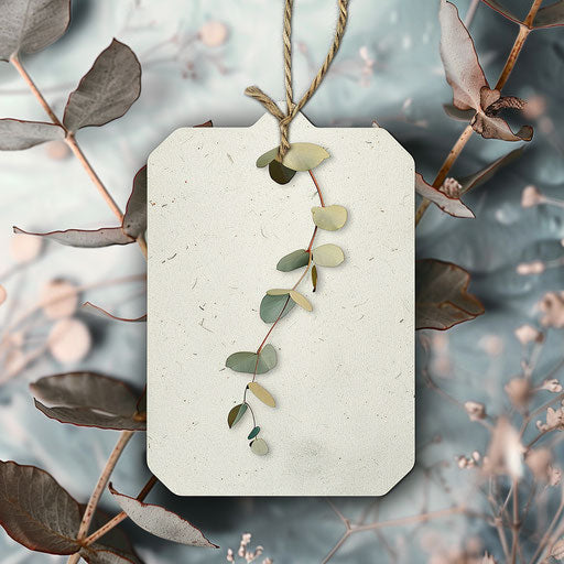 Tag clipart in photo realistic style with a flat random background, vintage filter and delicate lines