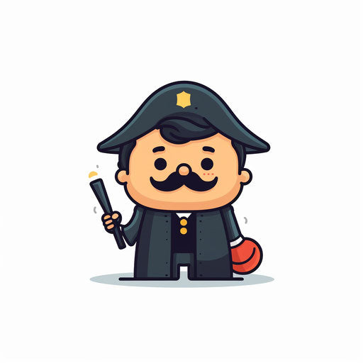 Judge illustration in Minimalist style, on white background