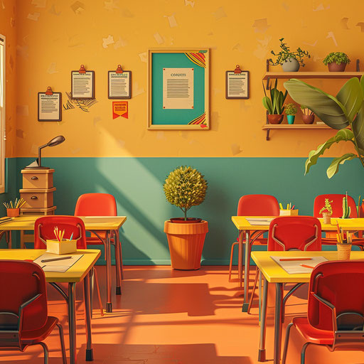 Classroom rules clipart on chartreuse background