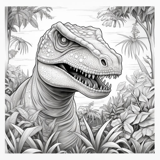 Dinosaur of the jungle: full image in transcendent style