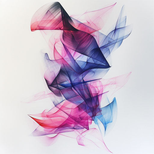 Vivid neon smoke lines forming a geometric tattoo design