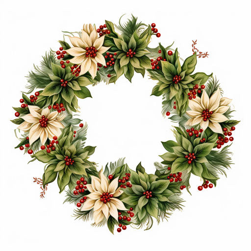 Christmas frame in Chiaroscuro Art style, on white background