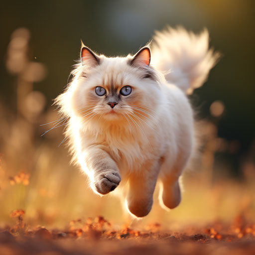 Birman cat running