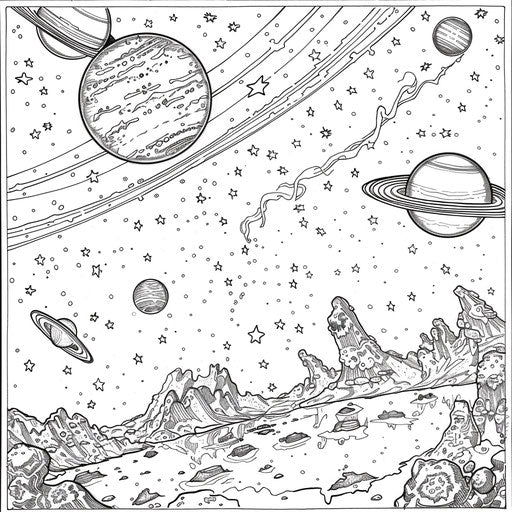 Earth surrounded by planets and the sun