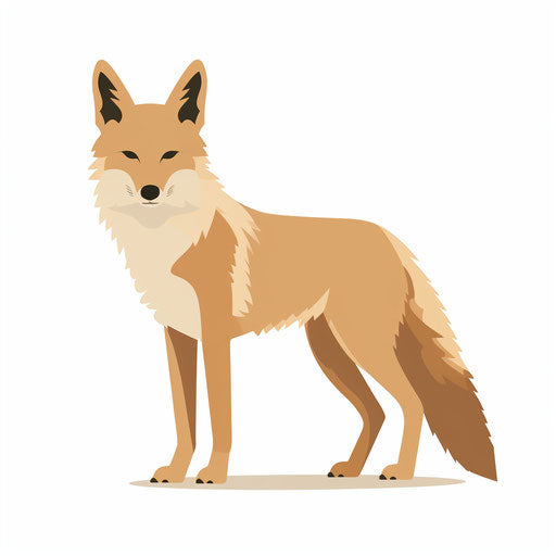 Minimalist style coyote illustration on white background