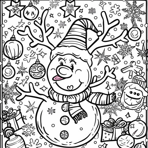 Comical Christmas with whimsical elements in the style of Walt Handelsman