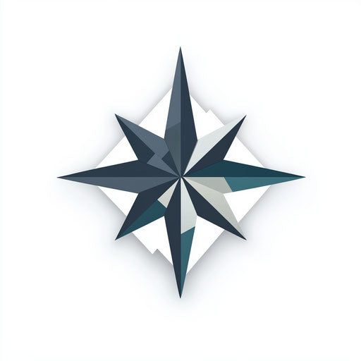 Modern construction company logo with geometric compass symbol